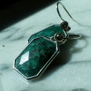 SILPADA "ZOISITE" STERLING EARRINGS. 2"